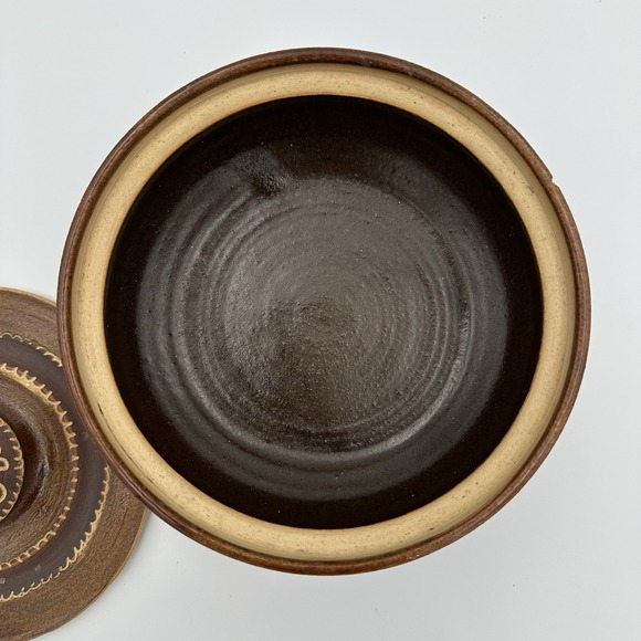 Vintage Hand Crafted Tagine Tajine Clay Cooking Pot With Lid Signed - Picture 6 of 10